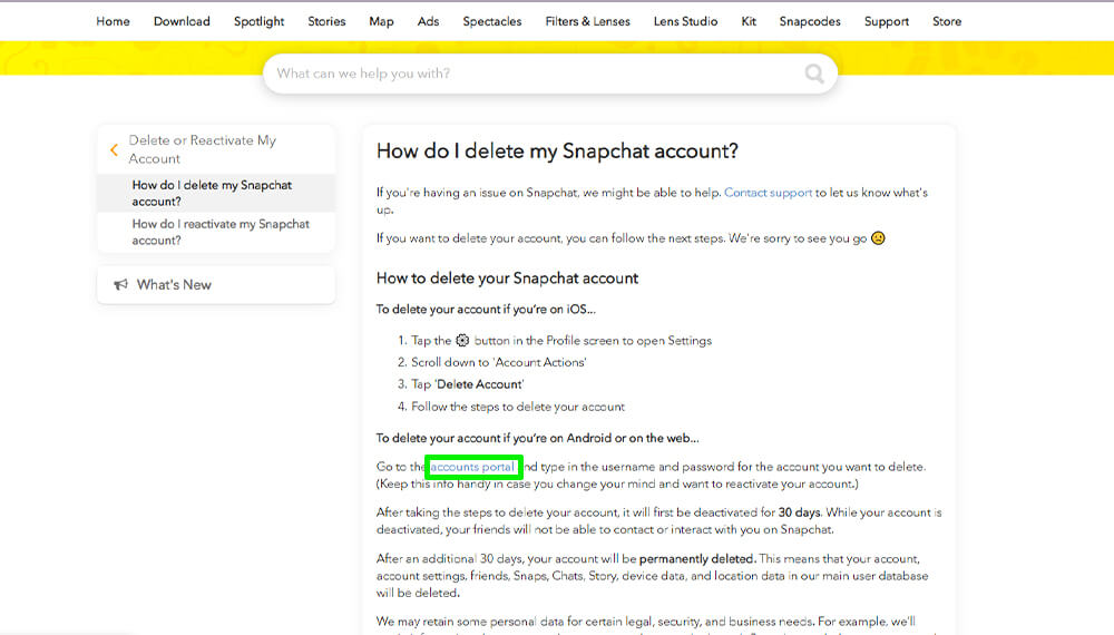 Snapchat support 
