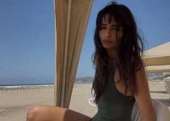 Sofia Engberg on a beach