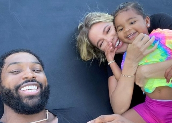 Tristan Thompson and Khloe Kardashian with daughter True