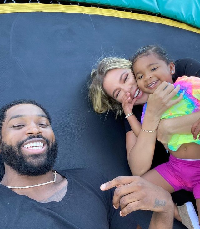 Tristan Thompson and Khloe Kardashian with daughter True