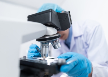 Scientist Using Microscope Image