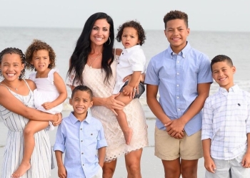 Marcus Freeman's wife with his kids