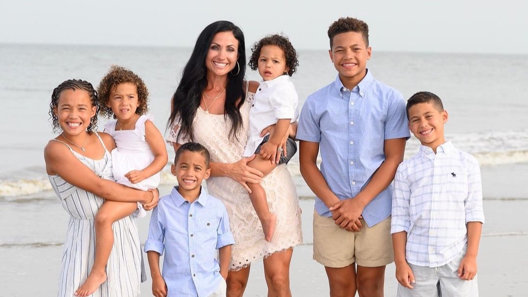 Marcus Freeman's wife with his kids